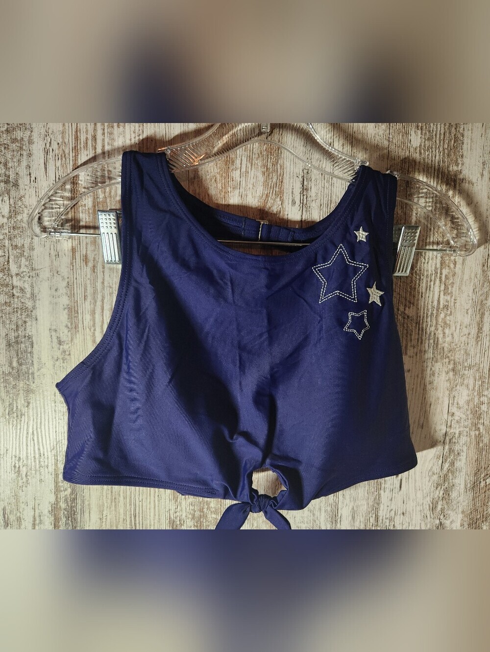 SO Navy Blue Star-Accent Swim Bikini Top